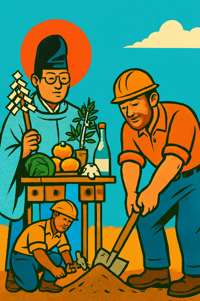 地鎮祭のイメージイラスト　夏場